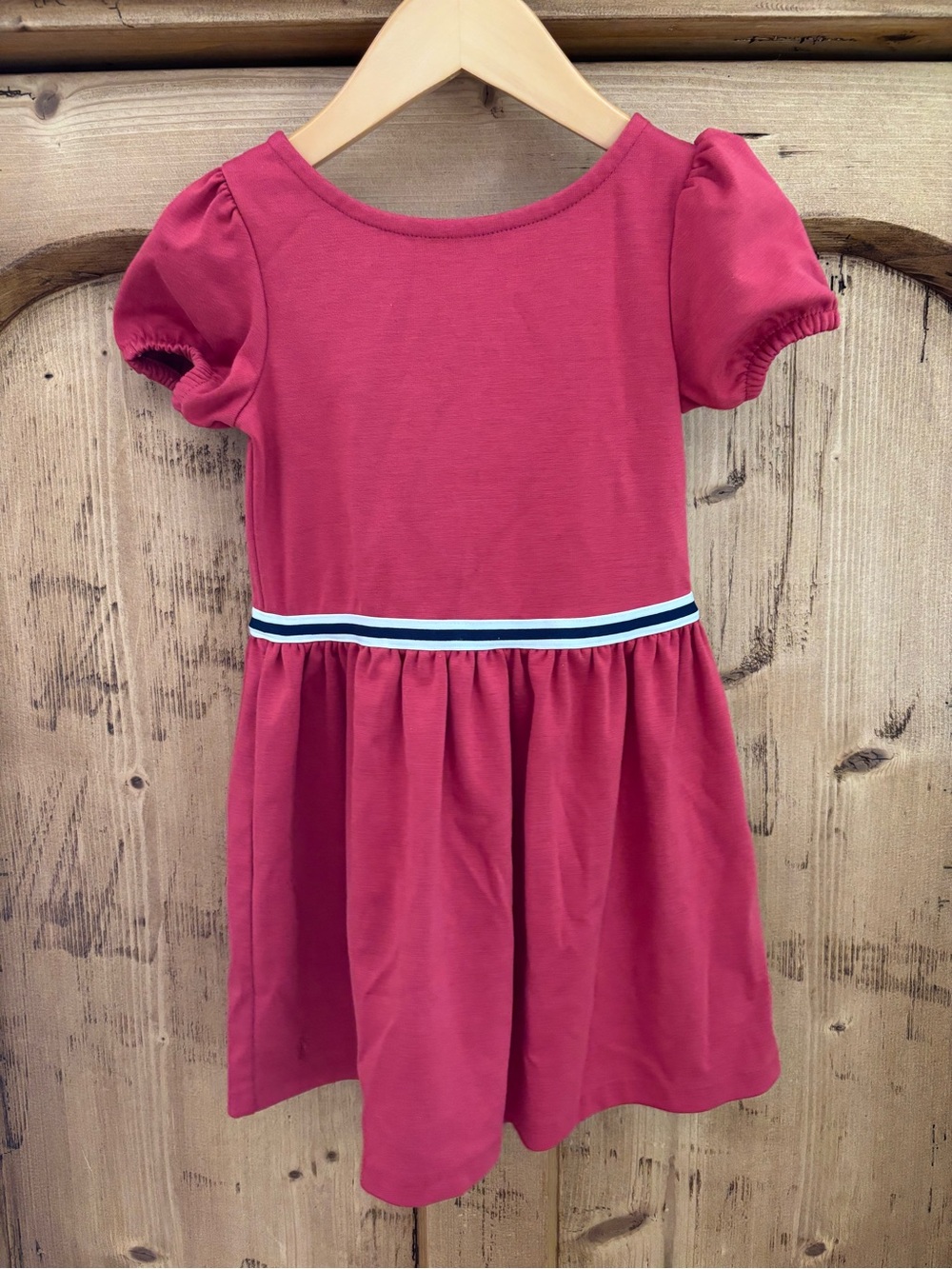 Polo Ralph Lauren Little Girls Red Fit & Flare Dress w/Striped Waist Size 4